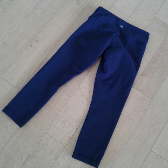 Lululemon Wunder Under Crop leggings pants tight sz 4 Mid-Rise Full-On 21" Black - Picture 7 of 7